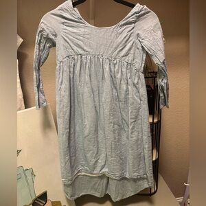 Girls blue and white long sleeve dress size 12-13 years A.t.u.n